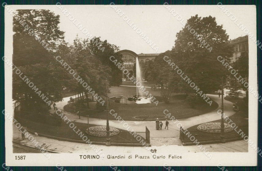 Torino Città Giardini Fontana Piazza Carlo Felice Foto cartolina MZ8520 – fronte