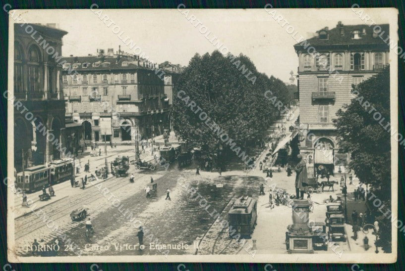 Torino Città Corso Vittorio Emanuele II Tram Foto cartolina MZ8526 – fronte
