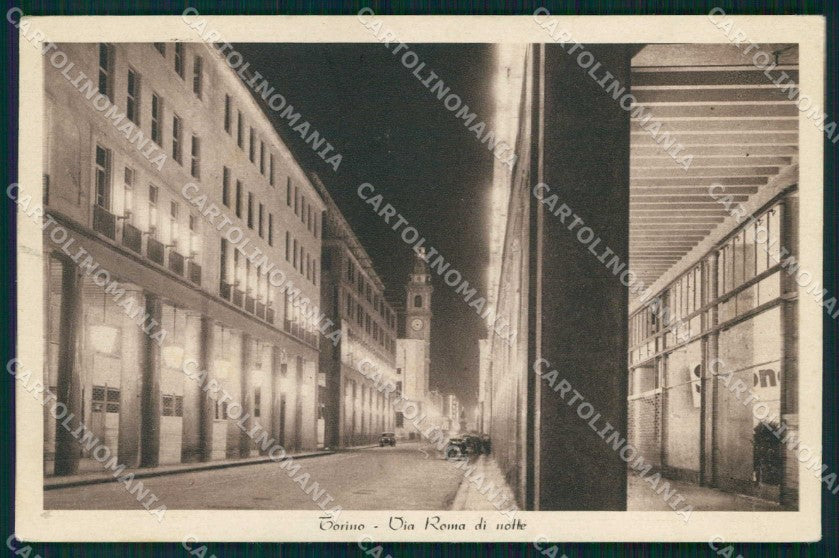 Torino Città Via Roma Notturno cartolina MZ8545 – fronte