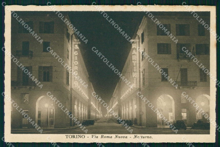 Torino Città Via Roma Nuova Notturno cartolina MZ8546 – fronte