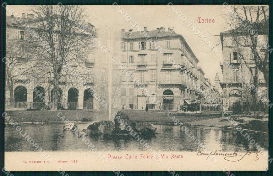 Torino Città Piazza Carlo Felice Via Roma Modiano 4183 cartolina MZ8549 – fronte
