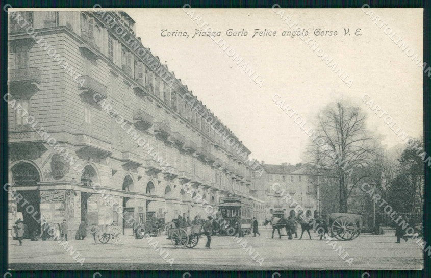 Torino Città Piazza Carlo Felice Tram cartolina MZ8553 – fronte