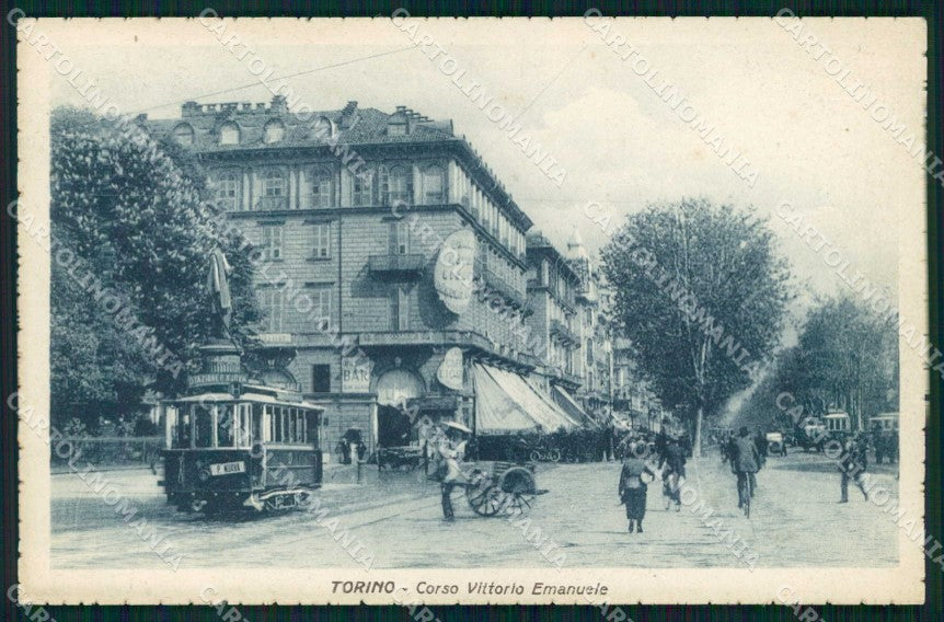 Torino Città Corso Vittorio Emanuele Tram cartolina MZ8557 – fronte
