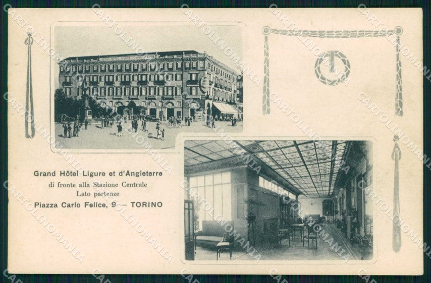 Torino Città Piazza Carlo Felice Grand Hotel Ligure Angleterre cartolina MZ8558 – fronte
