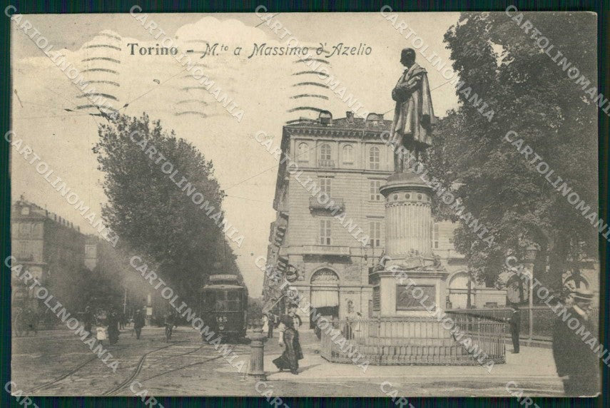 Torino Città Monumento Massimo D'Azeglio Tram cartolina MZ8559 – fronte
