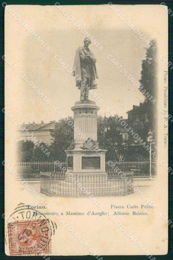 Torino Città Monumento Massimo D'Azeglio Piazza Carlo Felice cartolina MZ8560 – fronte