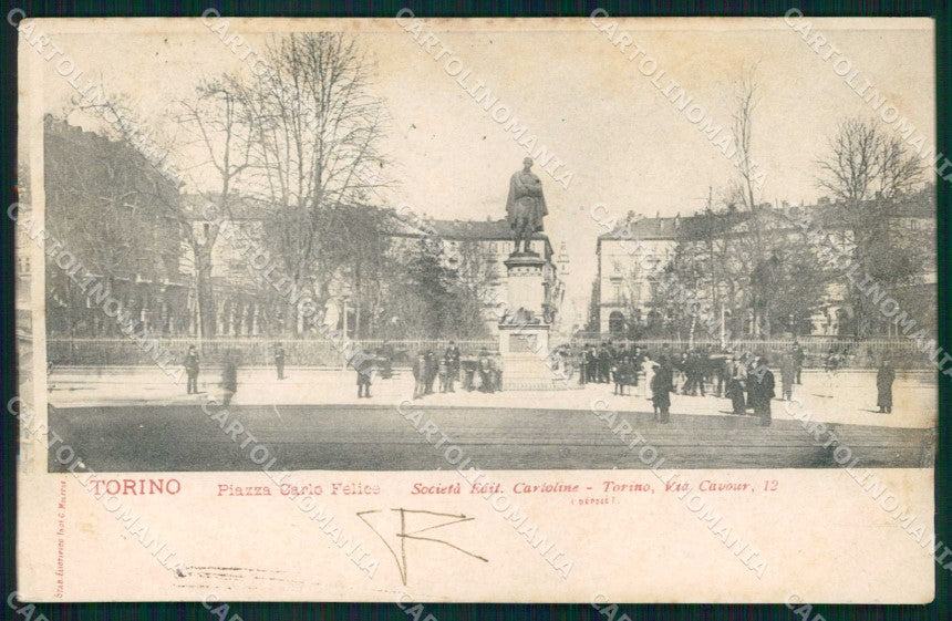 Torino Città Monumento Massimo D'Azeglio Piazza Carlo Felice cartolina MZ8565 – fronte