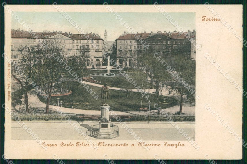 Torino Città Monumento Massimo D'Azeglio Piazza Carlo Felice cartolina MZ8568 – fronte