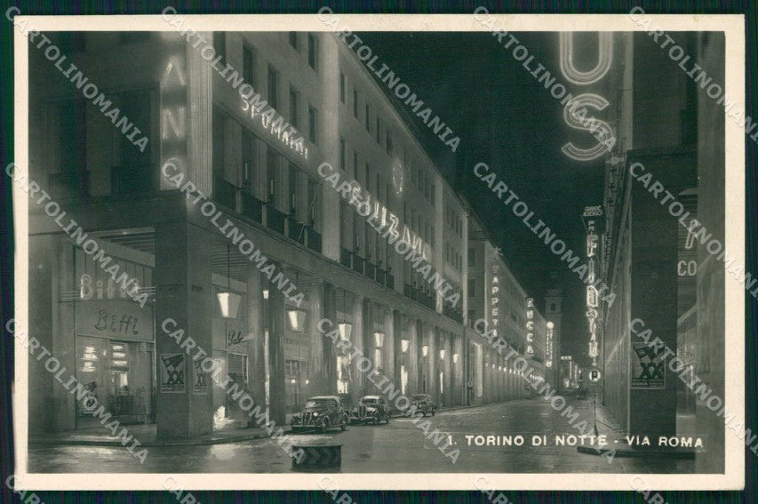 Torino Città Via Roma Notturno Foto cartolina MZ8576 – fronte