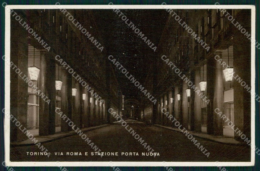 Torino Città Via Roma Notturno Stazione Porta Nuova Foto cartolina MZ8579 – fronte