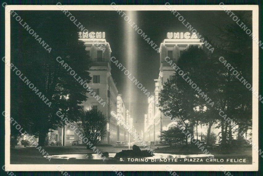 Torino Città Piazza Carlo Felice Notturno Foto cartolina MZ8585 – fronte