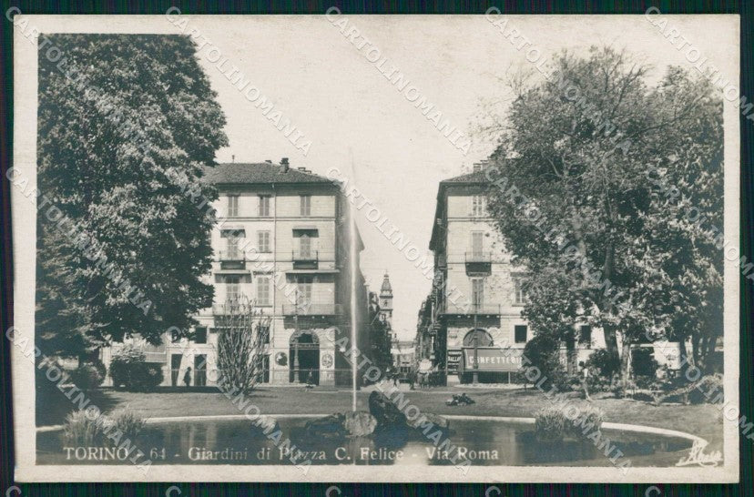 Torino Città Giardini Piazza Felice Via Roma Foto cartolina MZ8587 – fronte
