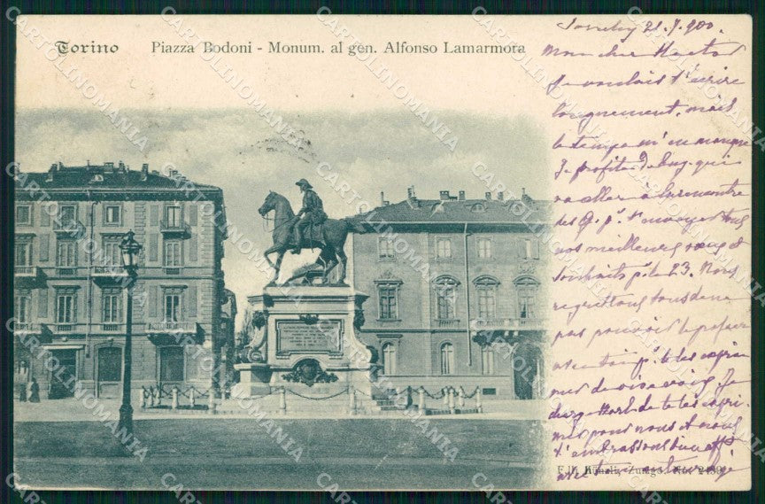 Torino Città Piazza Bodoni Monumento Lamarmora cartolina MZ8600 – fronte