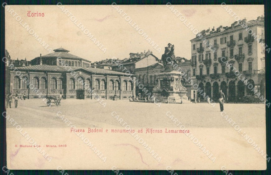 Torino Città Piazza Bodoni Modiano 0600 TRACCE UMIDO cartolina MZ8601 – fronte
