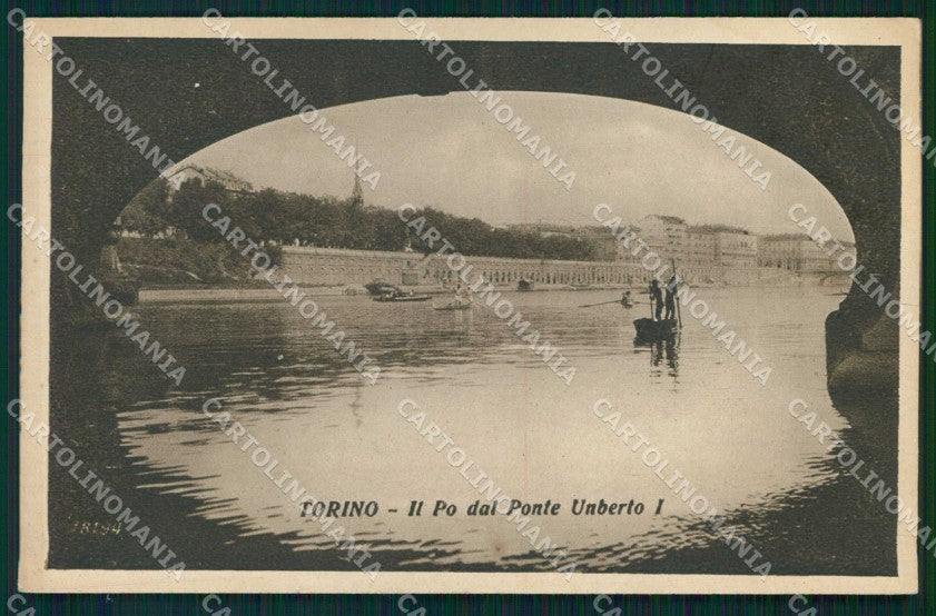 Torino Città Veduta Po Dal Ponte Umberto I Barche cartolina MZ8621 – fronte