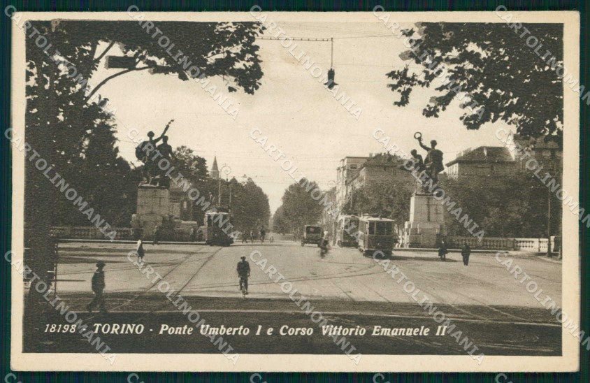 Torino Città Ponte Umberto I Tram Corso Vittorio Emanuele II cartolina MZ8623 – fronte