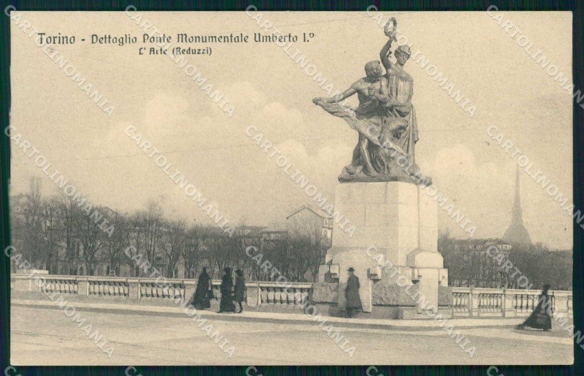 Torino Città Ponte Monumentale Umberto I Dettaglio cartolina MZ8627 – fronte