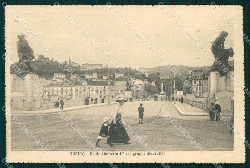 Torino Città Ponte Umberto I Gruppi Decorativi cartolina MZ8634 – fronte