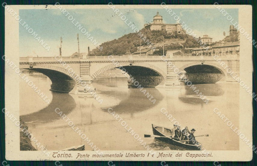 Torino Città Ponte Monumentale Umberto I Barca Monte Cappuccini cartolina MZ8648 – fronte