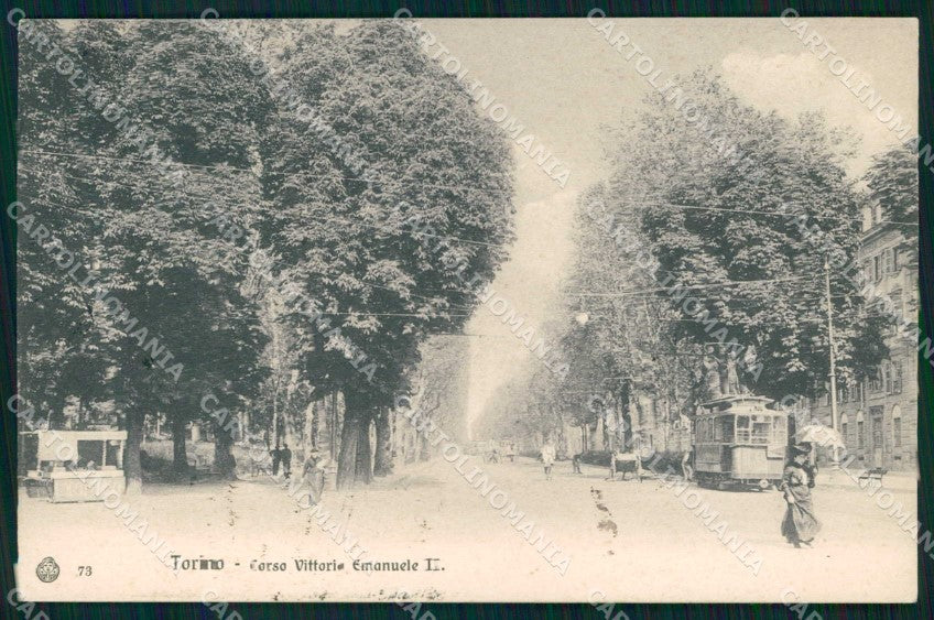 Torino Città Corso Vittorio Emanuele II Tram Brunner 73 cartolina MZ8650 – fronte