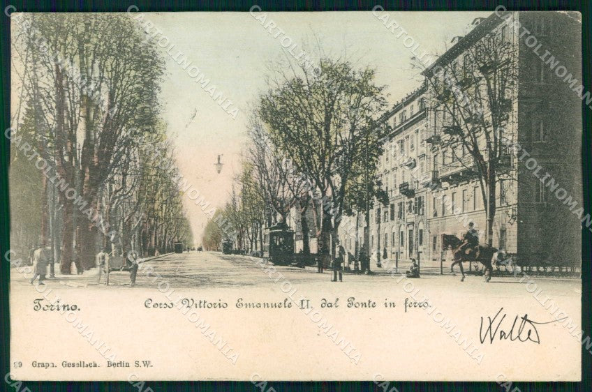 Torino Città Corso Vittorio Emanuele II Tram cartolina MZ8654 – fronte