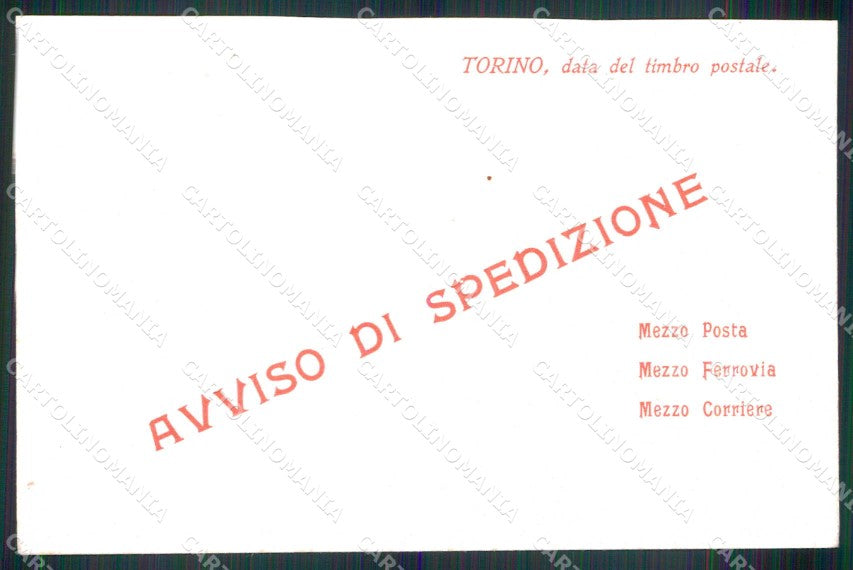 Torino Città Fabbrica Fiori Artificiali Avviso Spedizione cartolina MZ8682 – retro