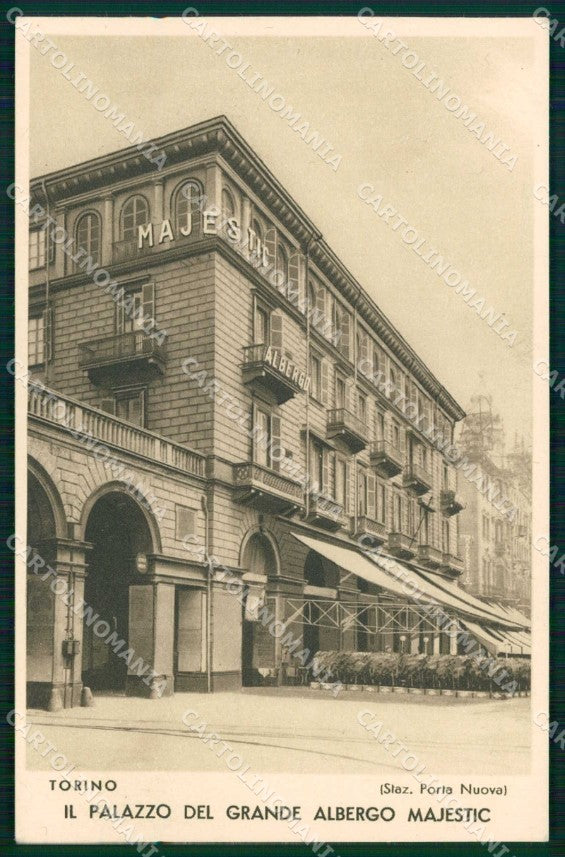 Torino Città Grande Albergo Majestic Stazione Porta Nuova cartolina MZ8687 – fronte