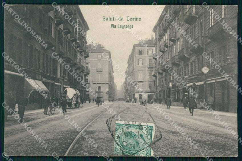 Torino Città Saluti da Via Lagrange cartolina MZ8691 – fronte