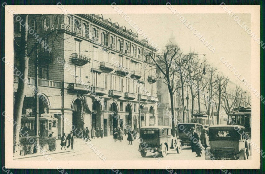 Torino Città Grand Hotel Majestic Facciata Tram cartolina MZ8693 – fronte