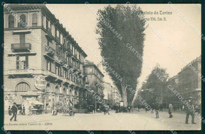 Torino Città Saluto da Corso Vittorio Emanuele II cartolina MZ8694 – fronte