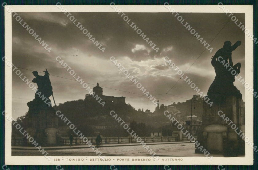Torino Città Ponte Umberto I Notturno Dettaglio COLLA Foto cartolina MZ8700 – fronte