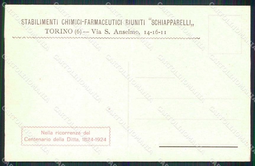 Torino Città Stabilimenti Farmaceutici Schiapparelli Foto cartolina MZ8710 – retro