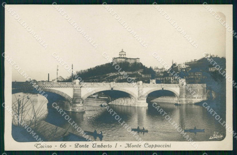Torino Città Ponte Umberto I Barche Monte Cappuccini Foto cartolina MZ8718 – fronte