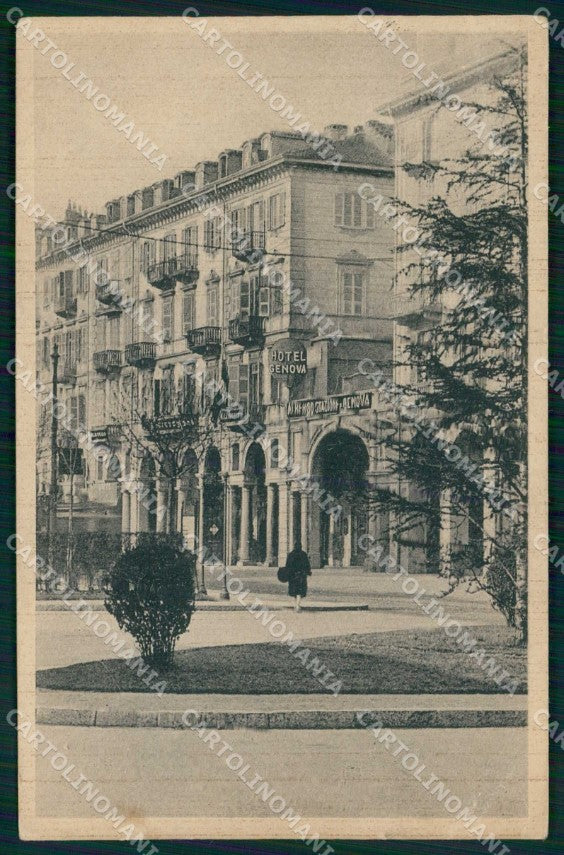 Torino Città Hotel Stazione Genova PIEGHINA ABRASA cartolina MZ8736 – fronte