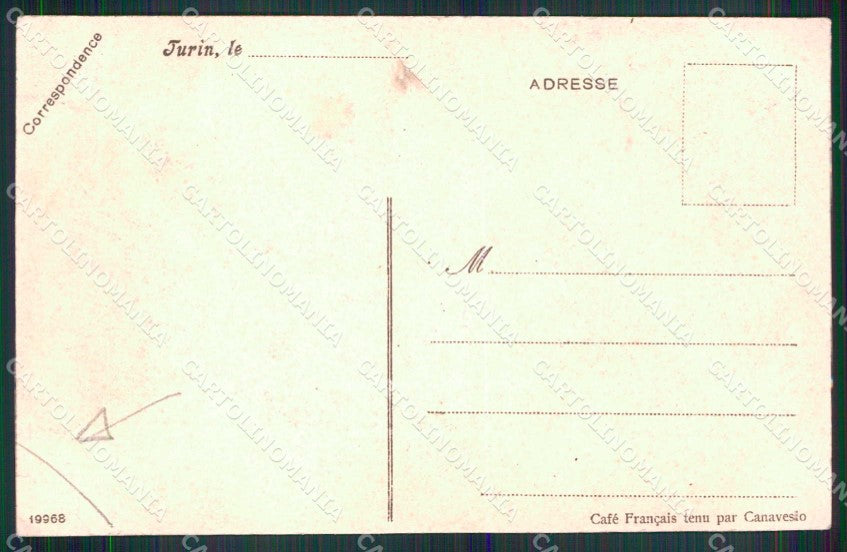 Torino Città Cafè Francais Tram PIEGHINA cartolina MZ8742 – retro