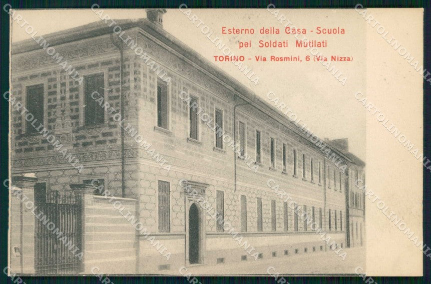 Torino Città Via Nizza Esterno Casa Scuola Soldati Mutilati cartolina MZ8753 – fronte