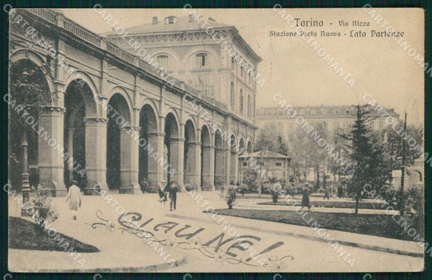 Torino Città Via Nizza Stazione Porta Nuova Lato Partenze cartolina MZ8783 – fronte