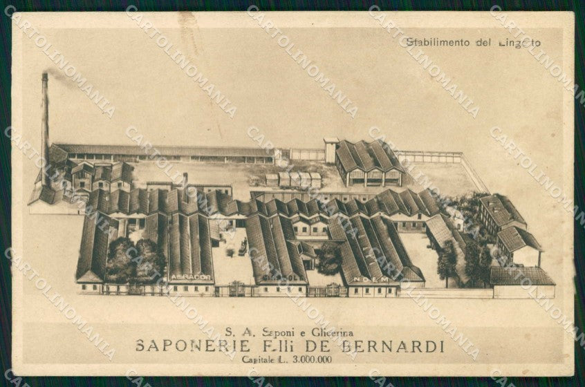 Torino Città Stabilimento Lingotto Saponerie MACCHIA cartolina MZ8793 – fronte
