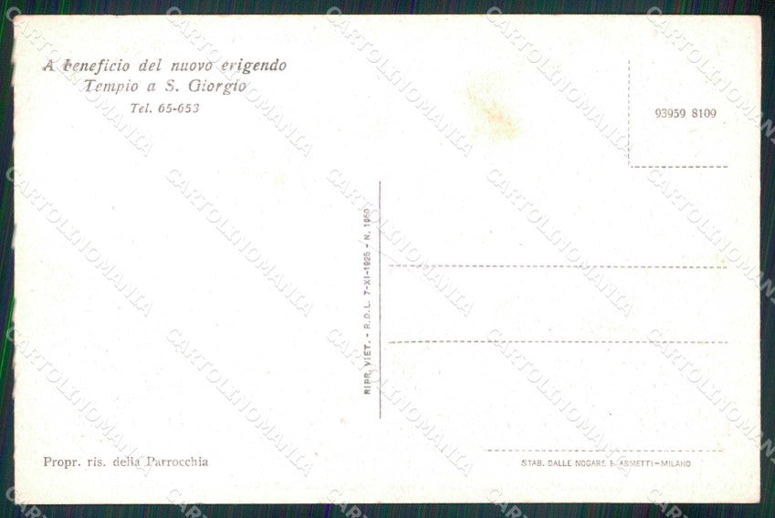 Torino Città Chiesa Parrocchiale Provvisoria San Giorgio cartolina MZ8797 – retro