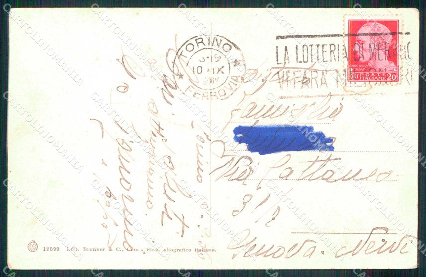Torino Città Caserme Nuove Brunner 12390 cartolina MZ8809 – retro