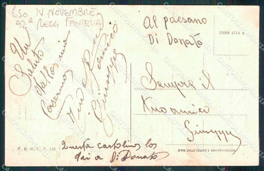 Torino Città Caserma Monte Grappa Fanteria Militari cartolina MZ8817 – retro