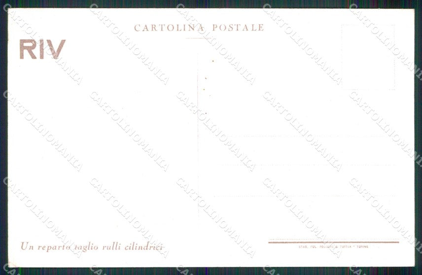 Torino Città Stabilimento Riv Reparto Taglio Rulli Cilindrici cartolina MZ8825 – retro