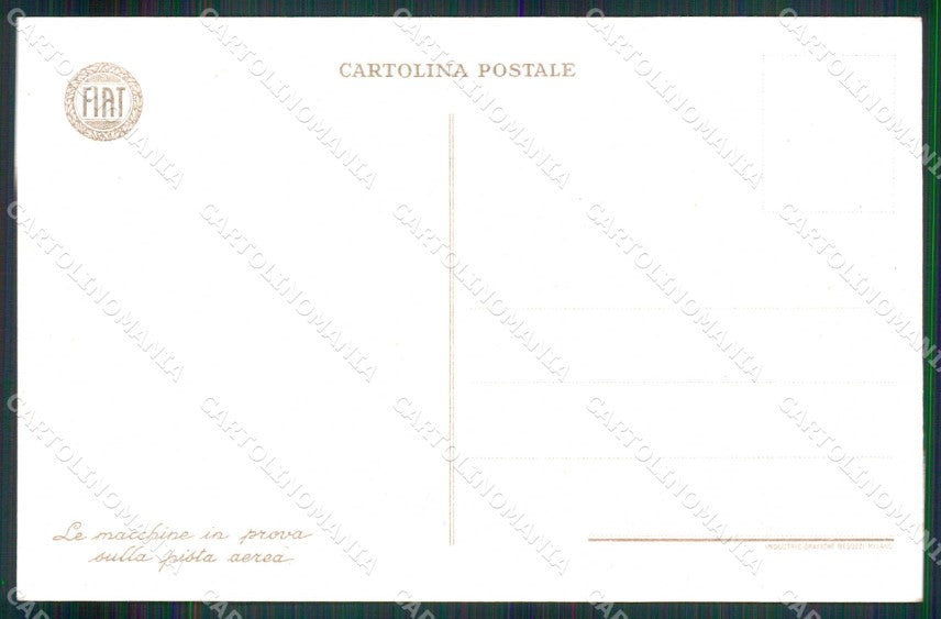 Torino Città Stabilimento Fiat Auto in Prova su Pista cartolina MZ8833 – retro