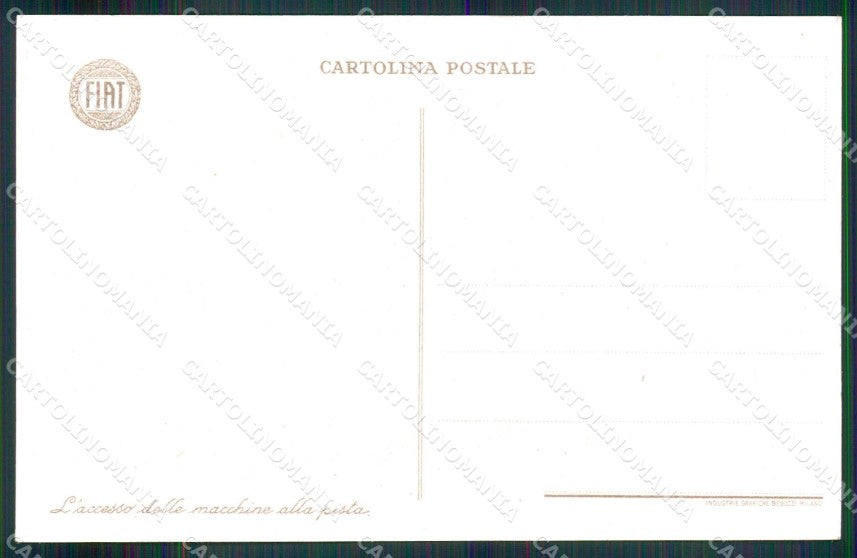 Torino Città Stabilimento Fiat Accesso Auto su Pista cartolina MZ8834 – retro