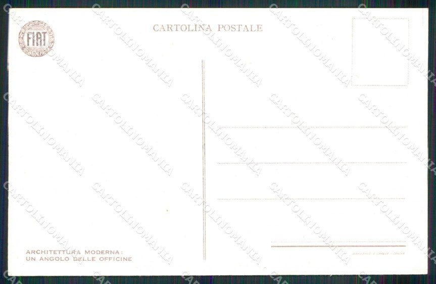 Torino Città Stabilimento Fiat Angolo Officine cartolina MZ8843 – retro