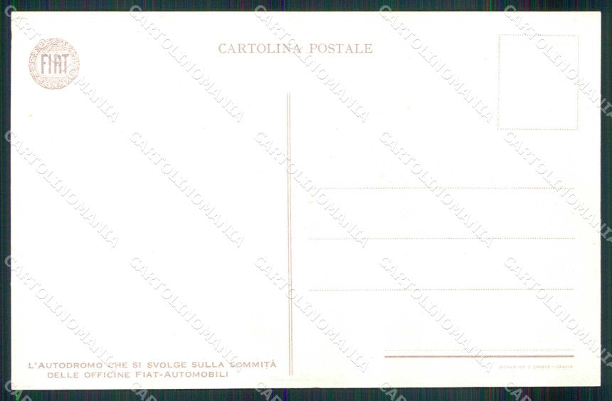 Torino Città Stabilimento Fiat Autodromo cartolina MZ8844 – retro