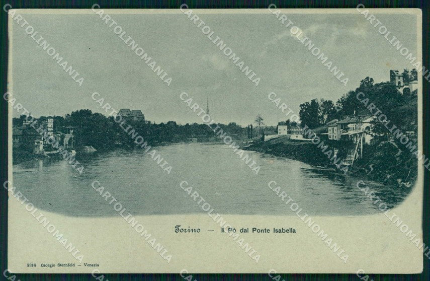 Torino Città Ponte Isabella Fiume Po Chiaro di Luna cartolina MZ8873 – fronte