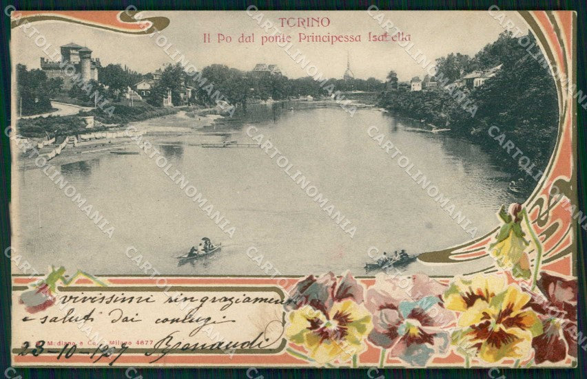 Torino Città Ponte Isabella Fiume Po Modiano 4677 cartolina MZ8874 – fronte