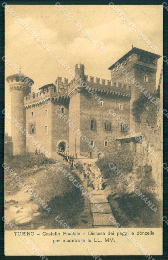 Torino Città Castello Feudale Discesa Paggi Donzelle cartolina MZ8894 – fronte