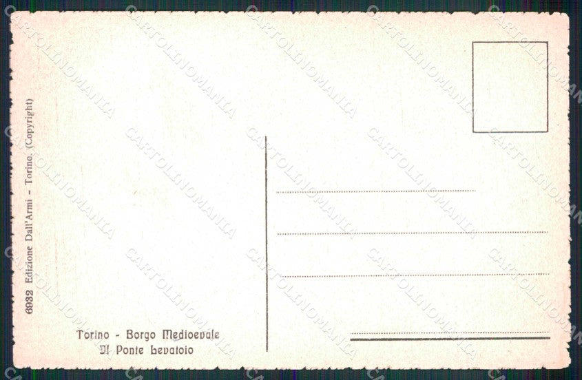 Torino Città Borgo Medioevale Ponte Levatoio cartolina MZ8897 – retro